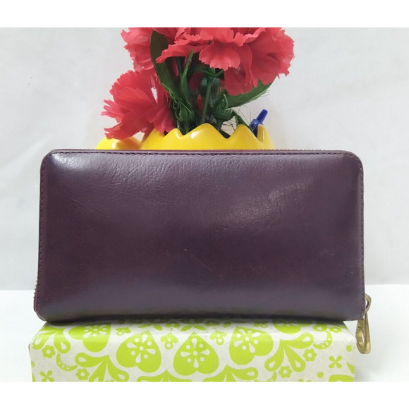 Marc By Marc Jacobs Maroon Leather Zip Around Credit Card Long Wallet - Picture 3 of 16